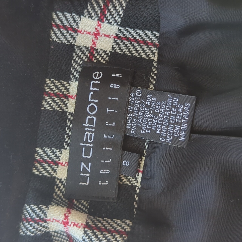 Liz Claiborne Vintage Plaid Collared Button Up Size 8 - Picture 7 of 9